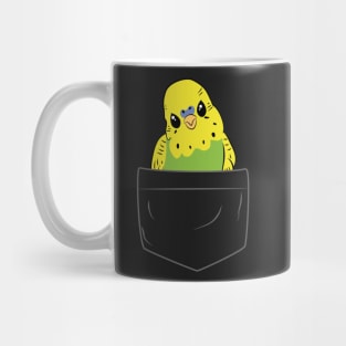 Cute Green Budgie in Pocket for Parakeet Budgerigar Lover Mug